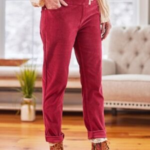 April Cornell red cache pinwhale corduroy pants size L